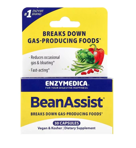 BeanAssist, Auxilio na Digestão, 30 Cápsulas, Enzymedica