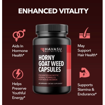 Horny Goat Weed, com Tongkat Ali, Muira Puama e Saw Palmetto, 60 Cápsulas, Havasu Nutrition