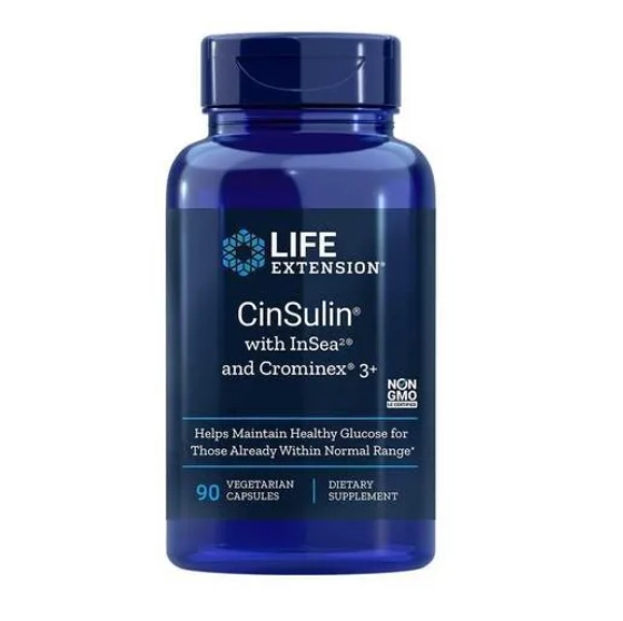 CinSulin com InSea2 e Crominex 3+, 175mg,  90 Cápsulas, Life Extension - Vitaminas Brasil