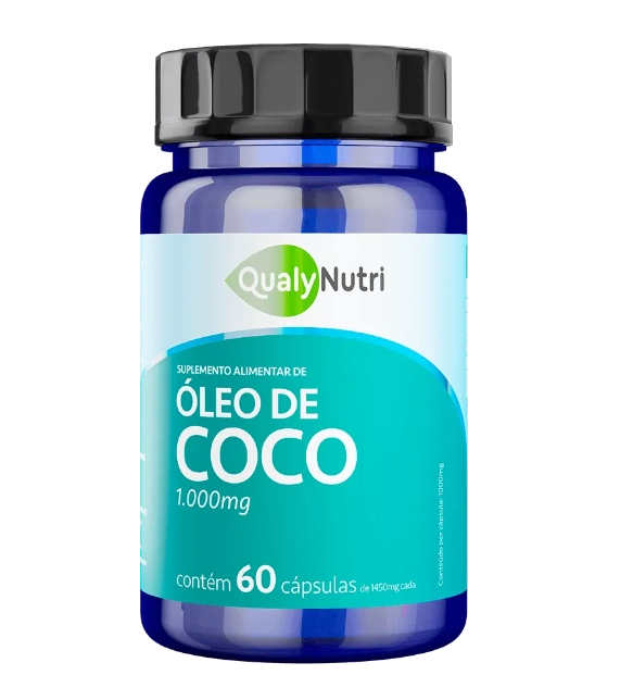 Óleo de Coco, 1000mg, 60 Cápsulas, QualyNutri