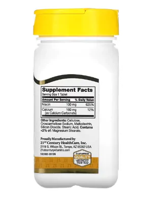 Niacina, 100mg, 110 comprimidos, 21st Century