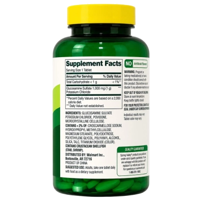 Sulfato de Glucosamina, 1000mg, 200 Comprimidos, Spring Valley