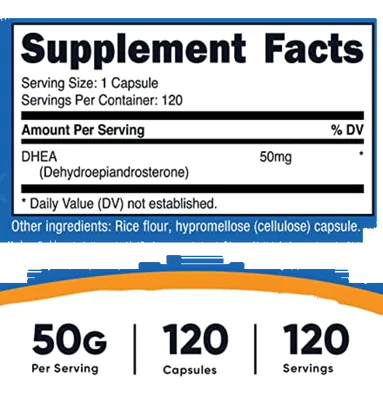 DHEA 50mg, 120 Cápsulas, Nutricost