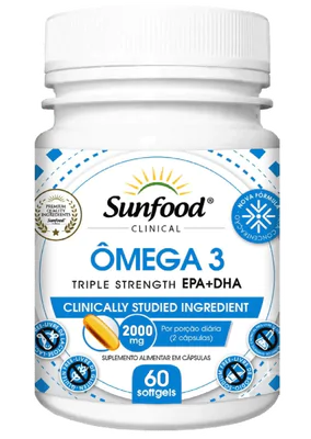 Ômega 3, EPA / DHA 2000mg, 60 Cápsulas, Sunfood