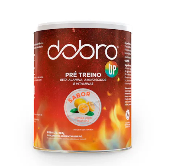 Pré-treino com Beta Alanina, Sabor Limão com Matchá, 220g, Dobro