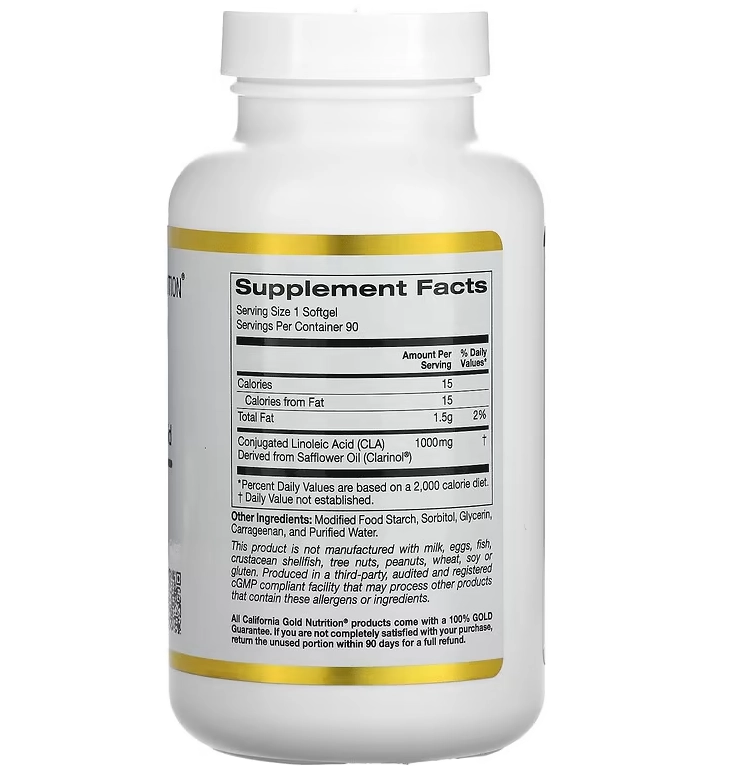 CLA, Clarinol, Ácido Linoleico Conjugado, 1.000mg, 90 Cápsulas, California Gold