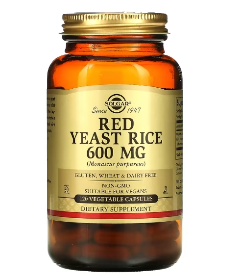 Red Yeast Rice 600mg, Arroz Fermentado Vermelho, 120 Cápsulas, Solgar