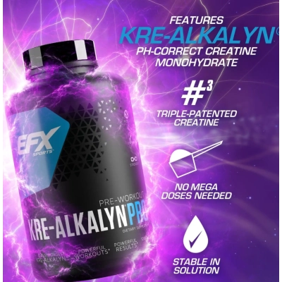 Kre Alkalyn, Creatina Alcalina de Alta Performance, 120 Cápsulas, EFX Sports