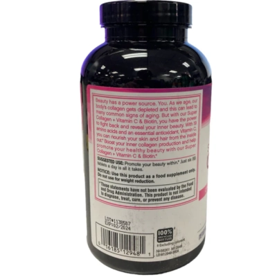 Super Collagen, Colágeno Tipo I e III com Vitamina C e Biotina, 360 Comprimidos, Neocell