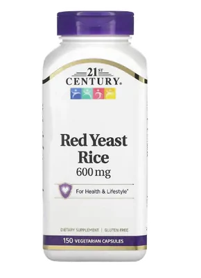 Arroz de Levedura Vermelha, Red Yeast Rice, 300mg, 150 Cápsulas, 21st Century