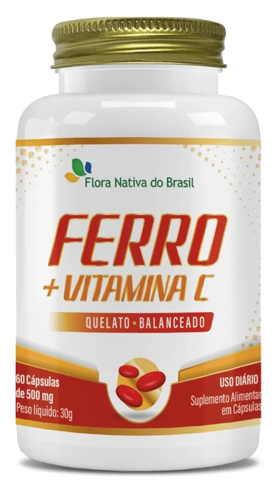 Ferro com Vitamina C, 60 cápsulas, Flora nativa