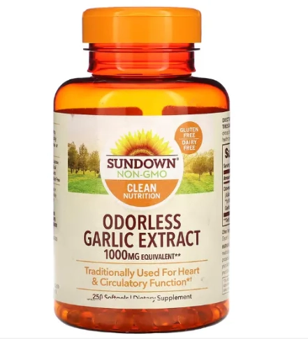 Odorless Garlic, Extrato de Alho Inodoro, 1000mg, 250 Softgels, Sundown
