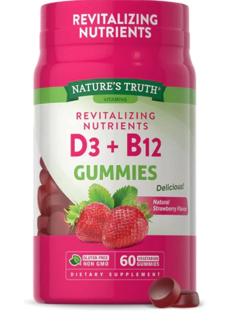 Vitamina D3 + B-12, 60 gomas, Nature's Truth