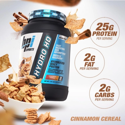 Whey Protein Powder, Hydro HD 100% Hidrolisado, BPI Sports