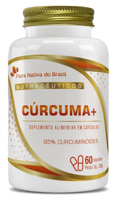 Cúrcuma com Piperina, 60 Cápsulas, Flora nativa