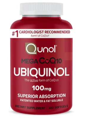 Mega Ubiquinol CoQ10, 100mg, Cápsulas Softgel, Qunol