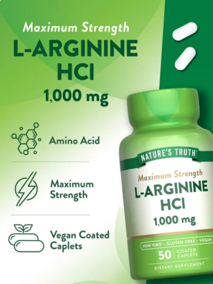 L-Arginina HCL 1000mg, 50 Cápsulas, Nature's Truth