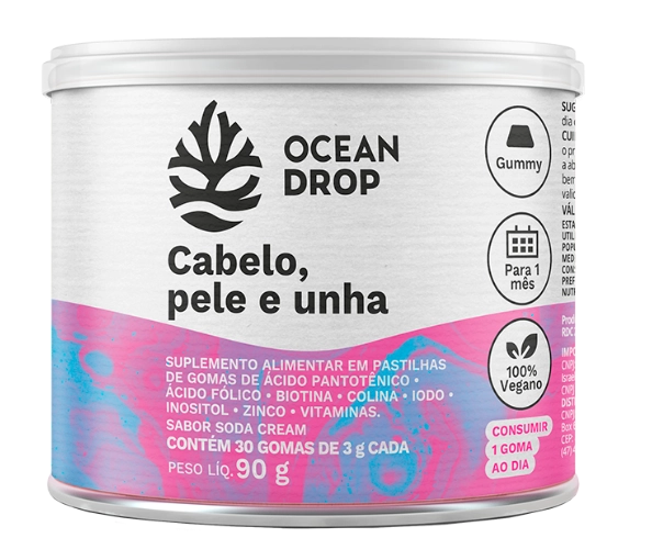 Cabelo, Pele e Unhas Gummies, 30 Gomas, Ocean Drop