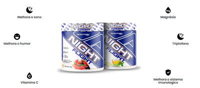 Nigth Flight Com Glucosamina e Melatonina, Sabor Frutas Vermelhas, 150g, Adaptogen