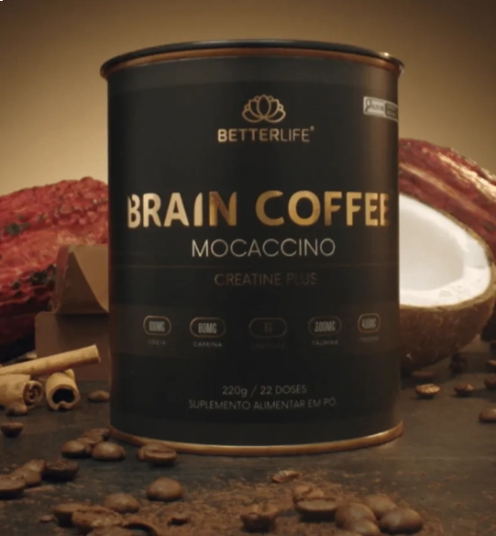 Brain Coffee, Creatine Plus, Sabor Mocaccino 220g, Betterlife