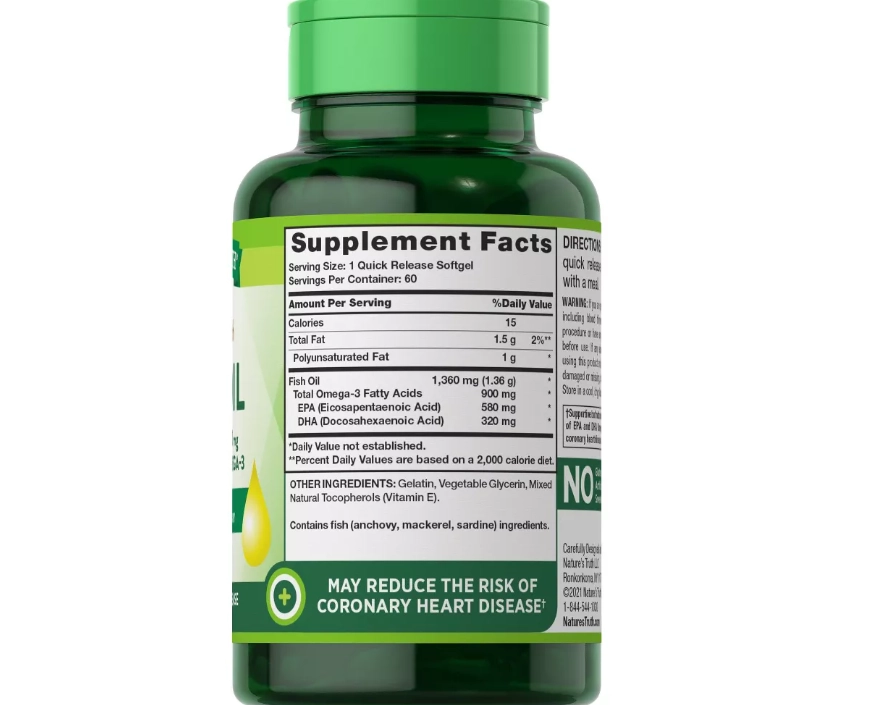 Ômega 3, 1400mg, 60 cápsulas, Nature's Truth