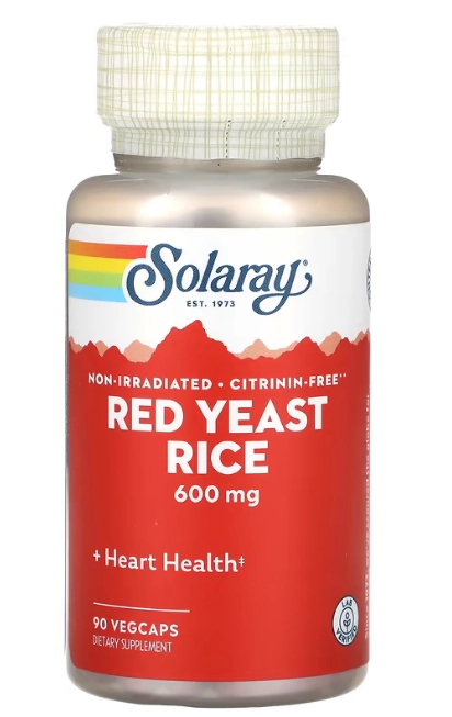 Red Yeast Rice 600mg, Levedura de Arroz Vermelho, 90 VegCaps, Solaray