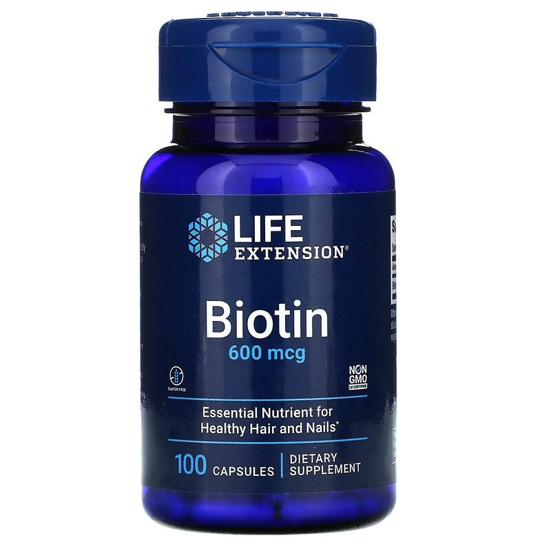 Biotina, 600mcg, 100 cápsulas, Life Extension