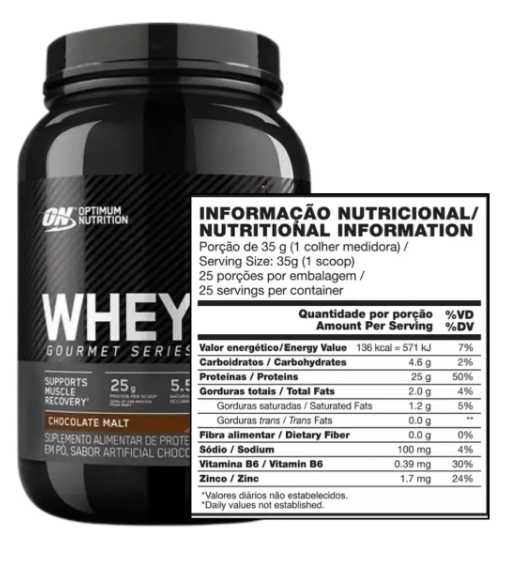 Whey Protein, Gourmet Series, Sabor Chocolate, 900g, Optimum Nutrition