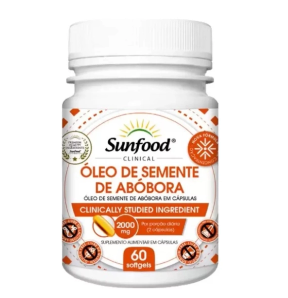 Óleo de semente de abóbora, 2000mg, 60 Cápsulas, Sunfood