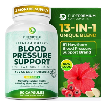 Blood Pressure Support, Suporte da Pressão Arterial, 90 Cápsulas, PurePremium Supplements