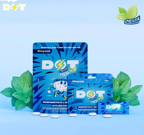 DOT Fresh, Energético em Bala, Sabor Menta, 25 Sachês