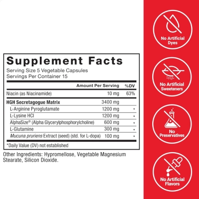 Prime HGH 3400mg, Fórmula Avançada para Suporte à Recuperação, Performance e Bem-Estar, 75 Cápsulas, Force Factor
