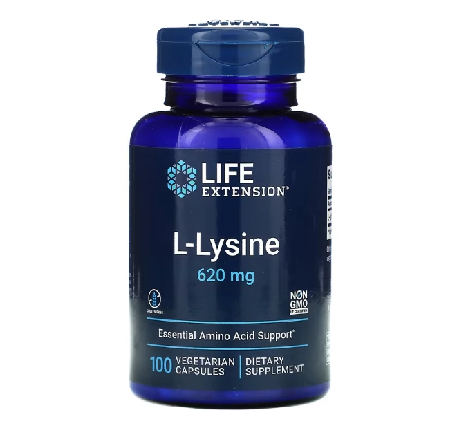 L-lysine, 620mg, 100 Cápsulas, Life Extension
