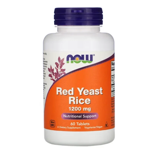Arroz de Levedura Vermelha, Red Yeast Rice, 1200mg, 60 Cápsulas, Now