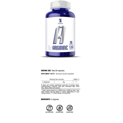 L-arginina, 120 Cápsulas, Bulgarian