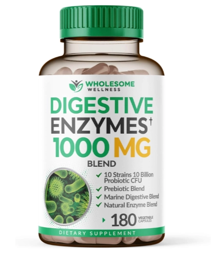 Disgestive Enzymes, Enzimas De Bem-esta 1000mg, 180 Cápsulas, Wholesome Wellness