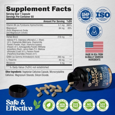 Sleep Support, Sono Reparador Extra Forte, 550mg, 60 Cápsulas, Nutra Harmony