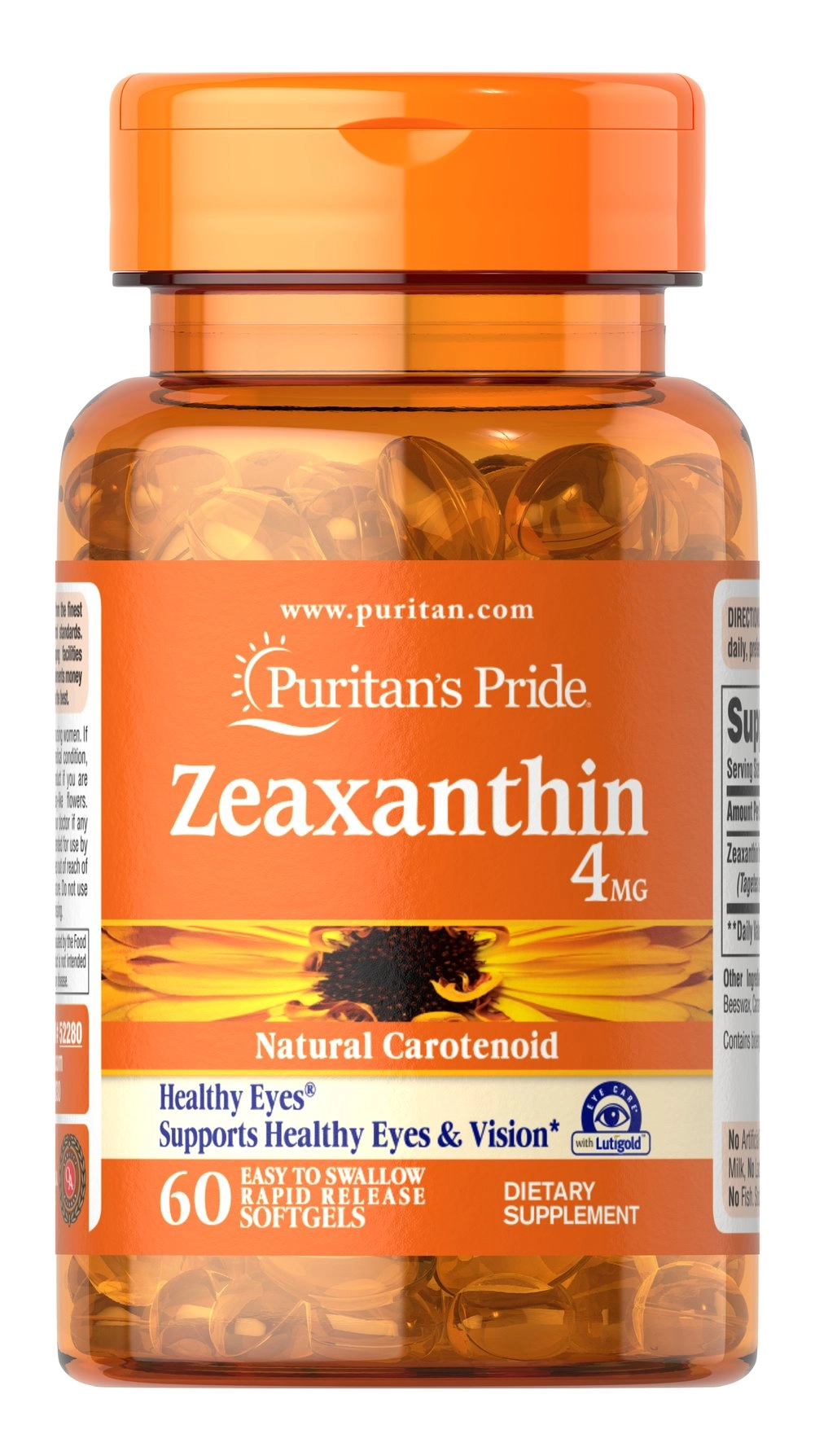 Zeaxanthin 4mg, 60 Cápsulas, Puritans Pride