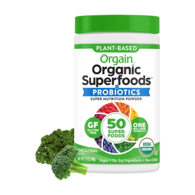 Superalimento Organic Greens Com Probióticos, 280g, Saúde Digestiva, Orgain