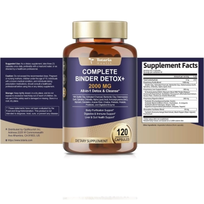 Complete Binder Detox+ 2000mg, 120 Cápsulas, Tatoria Health