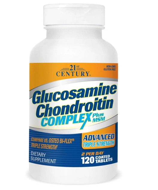 Glucosamina e Condroitina Complex com MSM, 120 Comprimidos, 21st Century
