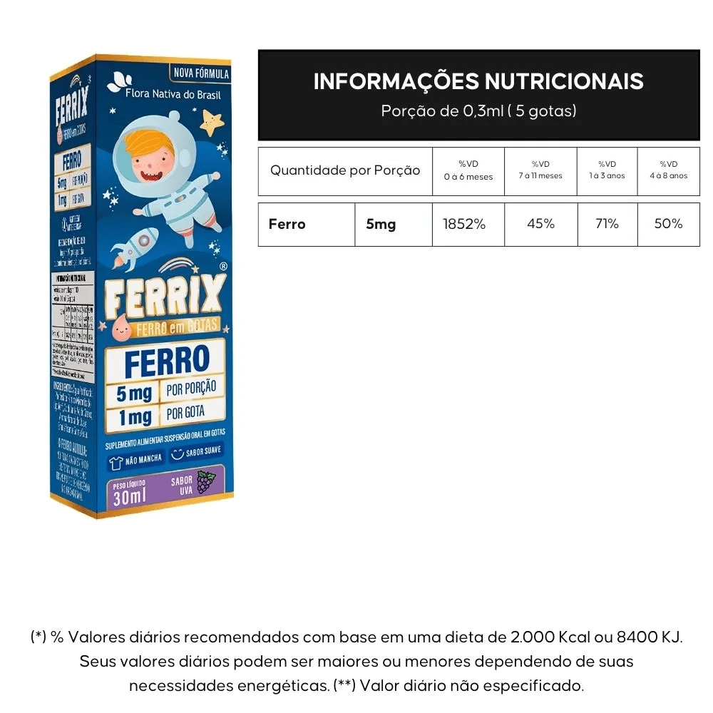 FERRIX (Ferro infantil) 30ml - Flora Nativa do Brasil