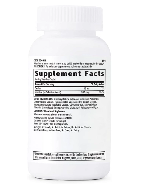 Selênio 200mcg, 200 Cápsulas, GNC