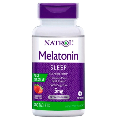 Melatonina 5mg, Fast Dissolve, 250 Comprimidos Sublingual, Natrol