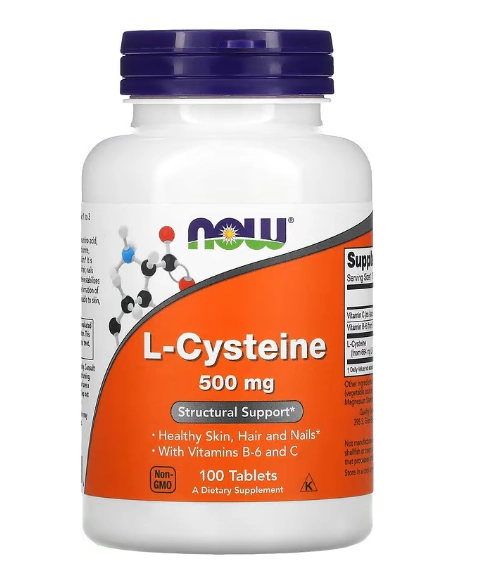 L-Cisteína, 500mg, 100 Comprimidos, Now