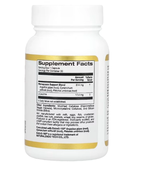 Suporte à Menopausa, 30 Cápsulas, California Gold Nutrition