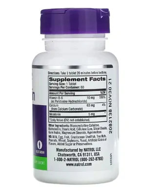 Melatonina 5mg, força extra, 60 Comprimidos, Natrol