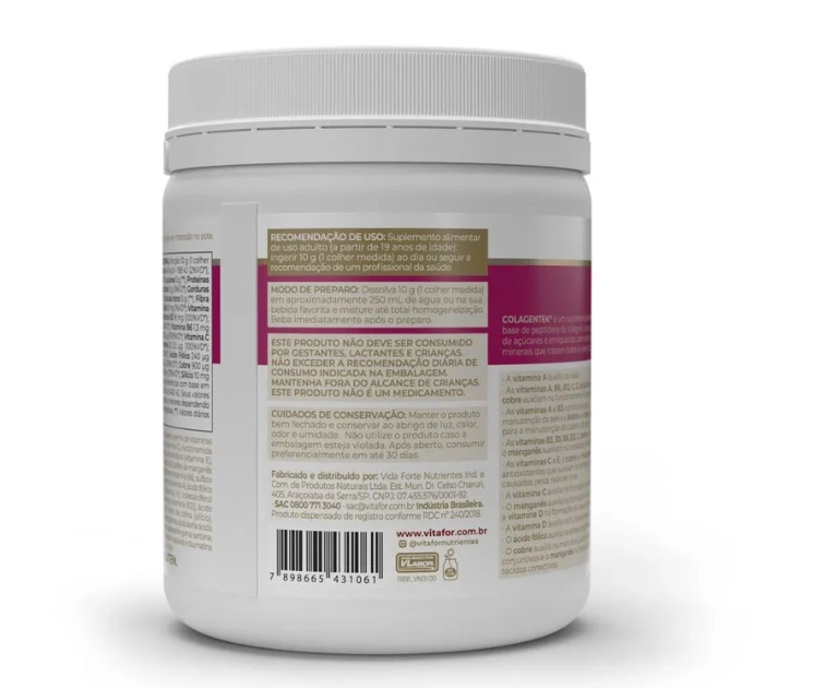 Colágeno Colagentek, 300g, Sabor Tangerina , Vitafor