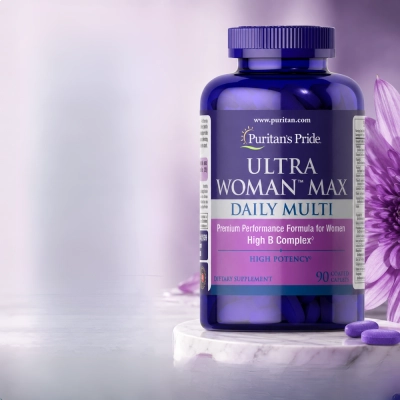 Ultra Woman Max Daily Multi, Energia, Imunidade e Saúde da Mulher, 90 Caplets, Puritan’s Pride