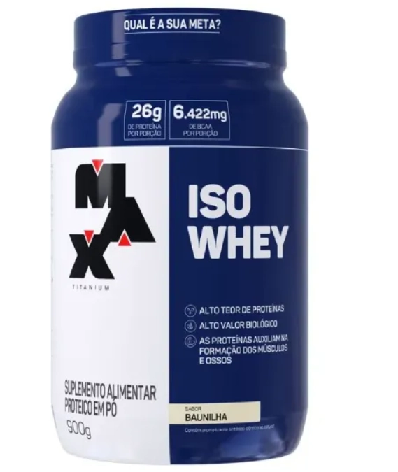 Whey Protein Isolado, Iso Whey 900g, Sabor Balnilha, Max Titanium